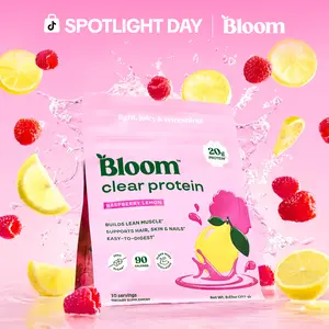 Bloom Nutrition Clear Protein - Clear Whey + Collagen Protein Blend | 20g Protein, 90 Calories, 0g Sugar, Light & Refreshing Fruity Drink | Protein for Women