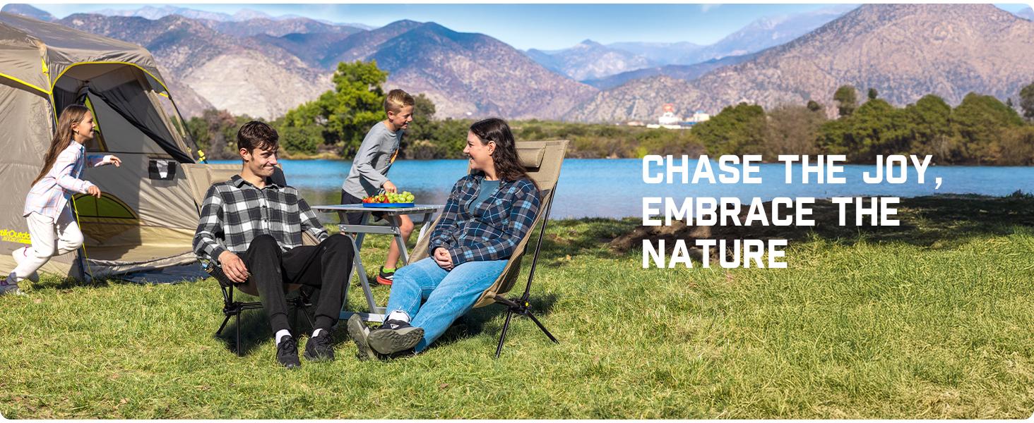 Fanttik Outdoor Zeta L8 Max Rocker Camping Chair, Multi-Angle Adjustable Camping Chair Supports 250 lbs, Portable & Lightweight, Comfort-Driven Design, High Strength Camping Chair
