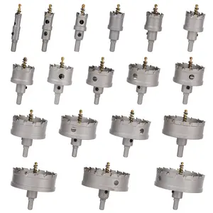 1/2'' - 7-3/4'' TCT Carbide Hole Saw for Hard Metal, Tungsten Carbide Tipped Hole Cutter with Pilot Drill Bit for Stainless Steel, Iron, Aluminum, Alloy, Plastic
