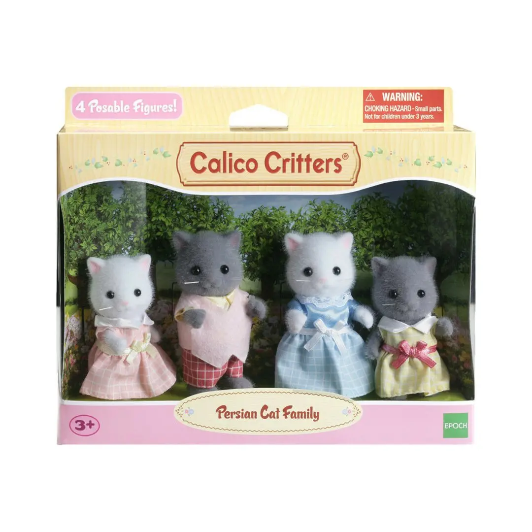 Calico Critters Persian Cat Family Dolls - Kitty Figure, Fluffy Plush, Plush Character Stuffed Toys for Kids, Figure Doll Soft Dolls