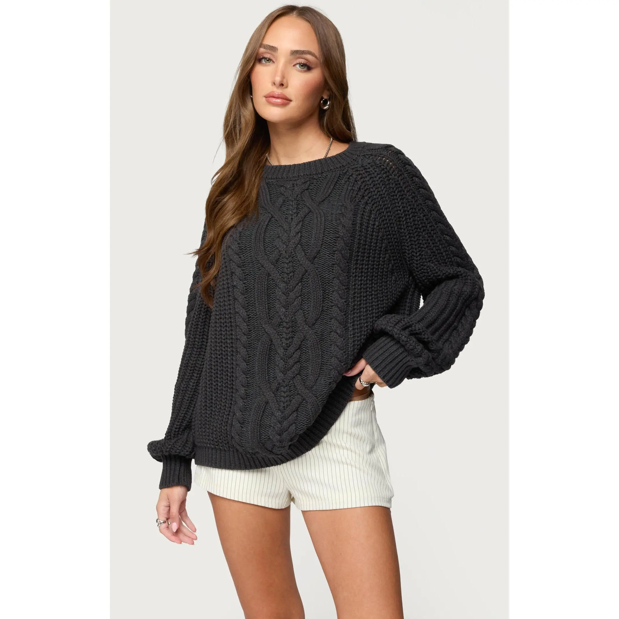 Edikted Women's Lira Chunky Cable Knit Sweater