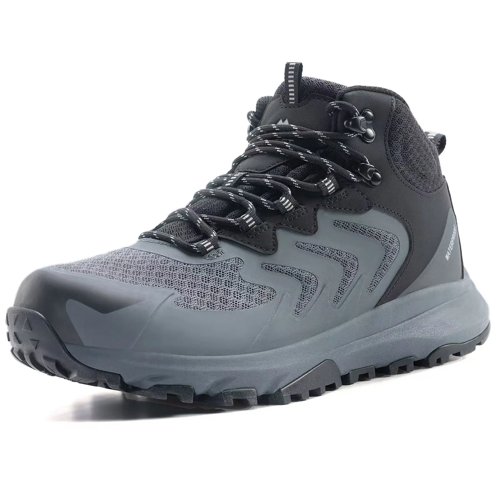 OUTJET Men's Waterproof Hiking Boots All-Terrain shoes 【NO Steel】Lightweight Comfortable Breathable for Work All Day Outdoor Trekking Ankle Boots  Hiking Boot Safety Outdoor Shoes Rubber Outsole Durability Worker Boots