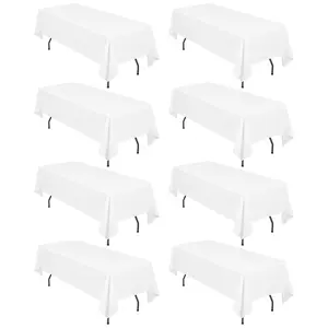 8/12 Pack Polyester Tablecloth,Polyester Table Cloth for Rectangle/Round Tables, Stain and Wrinkle Resistant Washable Table Cover for Kitchen Wedding Banquet Restaurant Party Outdoor Patio Furniture