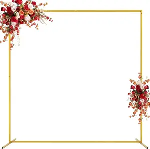 banners Asee'm 6.6FTx6.6FT Gold Wedding Arch Backdrop Stand Square Metal Rectangular Arch Frame for Ceremony Party Birthday Bridal Baby Shower Anniversary Arbor Balloon Decoration