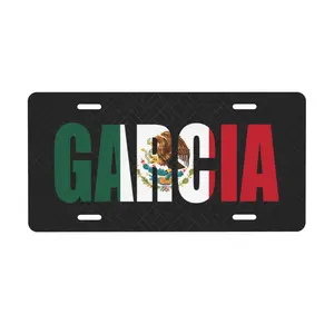 Personalized name Auto Car Tag - Custom name Mexican Flag License Plate - Gifts for Her - Gifts for Him