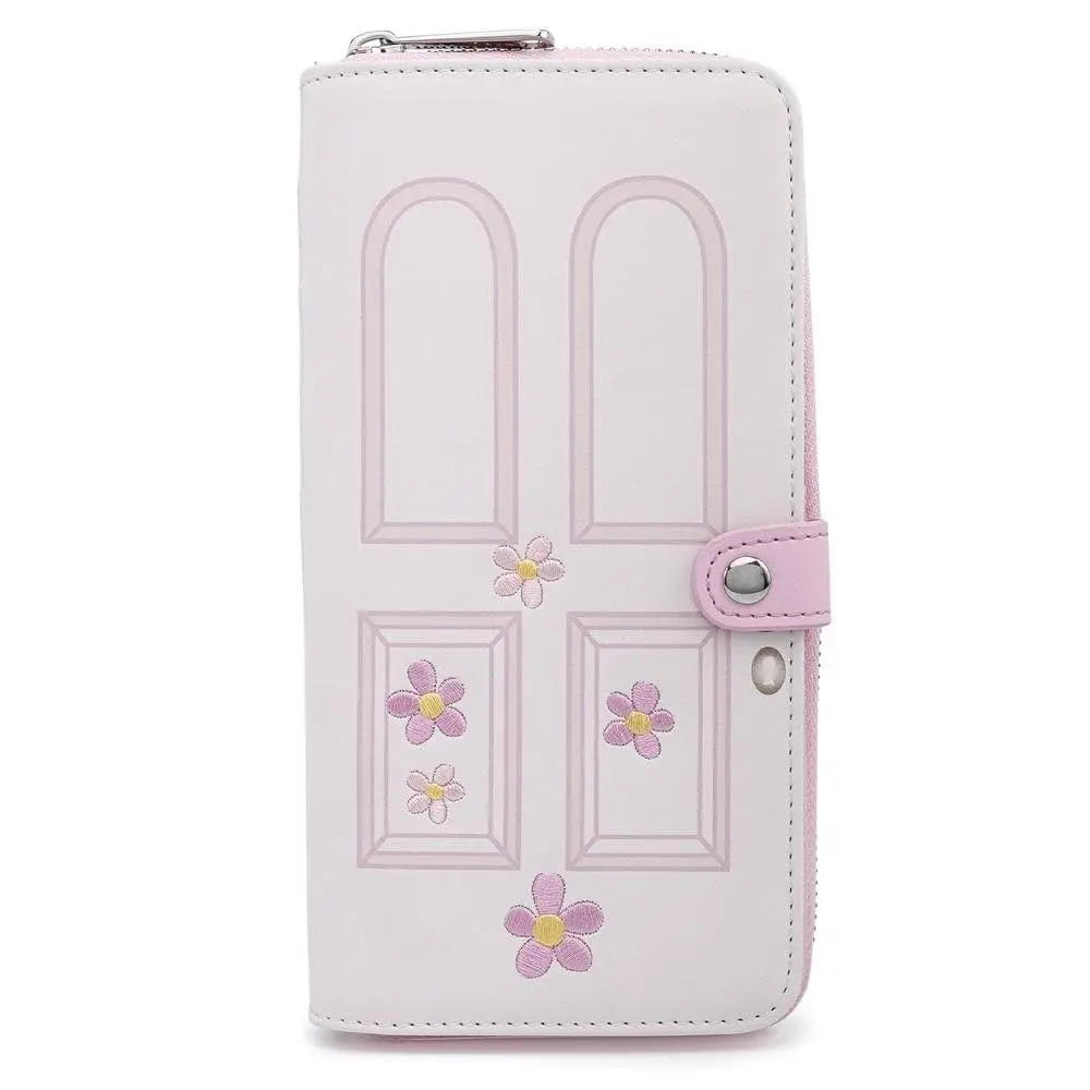 Fashion Zip-Around Wallet, Disney Pixar Monsters, Inc. Boo's Door Design, Cute Faux Leather with Embroidered Details - 707 Street Exclusive, Casual Trendy Wallet, Fashion Wallet