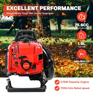 Snow Blower 75.6CC 4-Stroke Backpack Gas Leaf Blower 900 CFM 210 MPH Variable Speed Cruise Control Ergonomic Design Lightweight Garden Tool - Portable