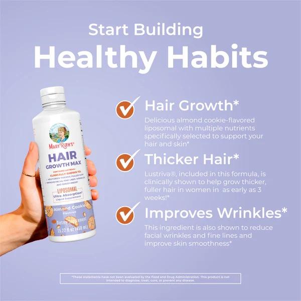 MaryRuth’s Advanced Hair Care Bundle – Daily Liquid Hair Formula 16 oz & Hair Growth Max Liposomal 15.22 oz