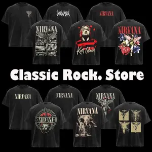[Collection] Nirv@na Kurt Cobain T-Shirt, Gift for band fans, Men's and women's round neck cotton casual T-shirt, Beautiful graphic T-shirt Fabric Menswear