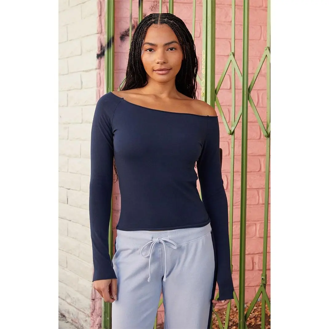 John Galt Women's Navy Bonnie Long Sleeve Top