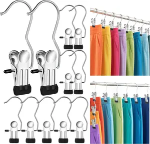 10/20 Anti-Rust Clip Clothespins, Ultimate Lightweight Hanging Travel Hanger Organizer for Home & More, Space-Saving Magic Hat & Pants Storage Rack with Laundry Hooks