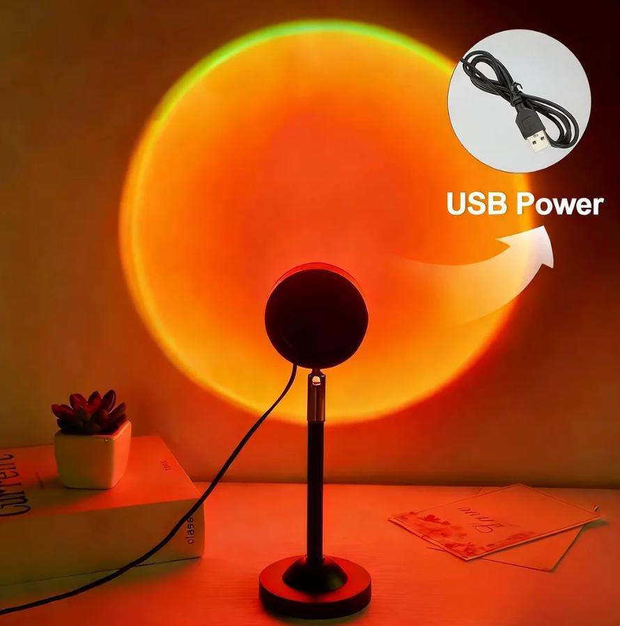 Fall Sunset Lamp Projector Light 180° Adjustable Sunset Mood Lamp, 4 Modes, Remote Control RGB Ambient Night Light for Bedroom, Gaming Room, Live Streaming Photography & Parties Home Wall Decor Party Live Streaming Christmas Gift Led Multi