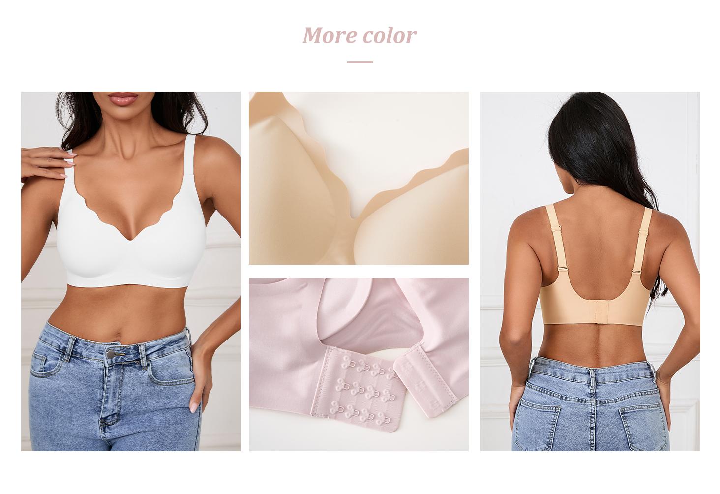 Women's Black jelly bras No Underwire T-Shirt bra Seamless Comfortable Soft Wireless Basic Bridal One Piece Minimalist Everyday Wear with Adjustable Straps Vneck Breathable push up bra