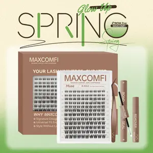 Muse | MaxComfi Ghost Lashes Vibe but Better Long-Lasting, Waterproof & Super Soft & Thin Band Too |  Waterproof Long-Lasting Natural Daily Venus Velure Style Beginner-Friendly DIY Lashes for Flawless Voluminous Look Trendy Must-Have Clusters