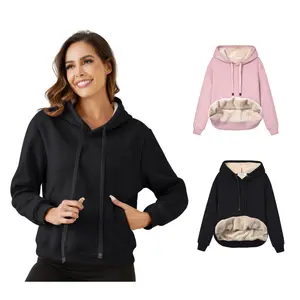 Women's Warm Hoodie Sherpa Fleece Lined Pullover Hoodie Hooded Sweatshirt