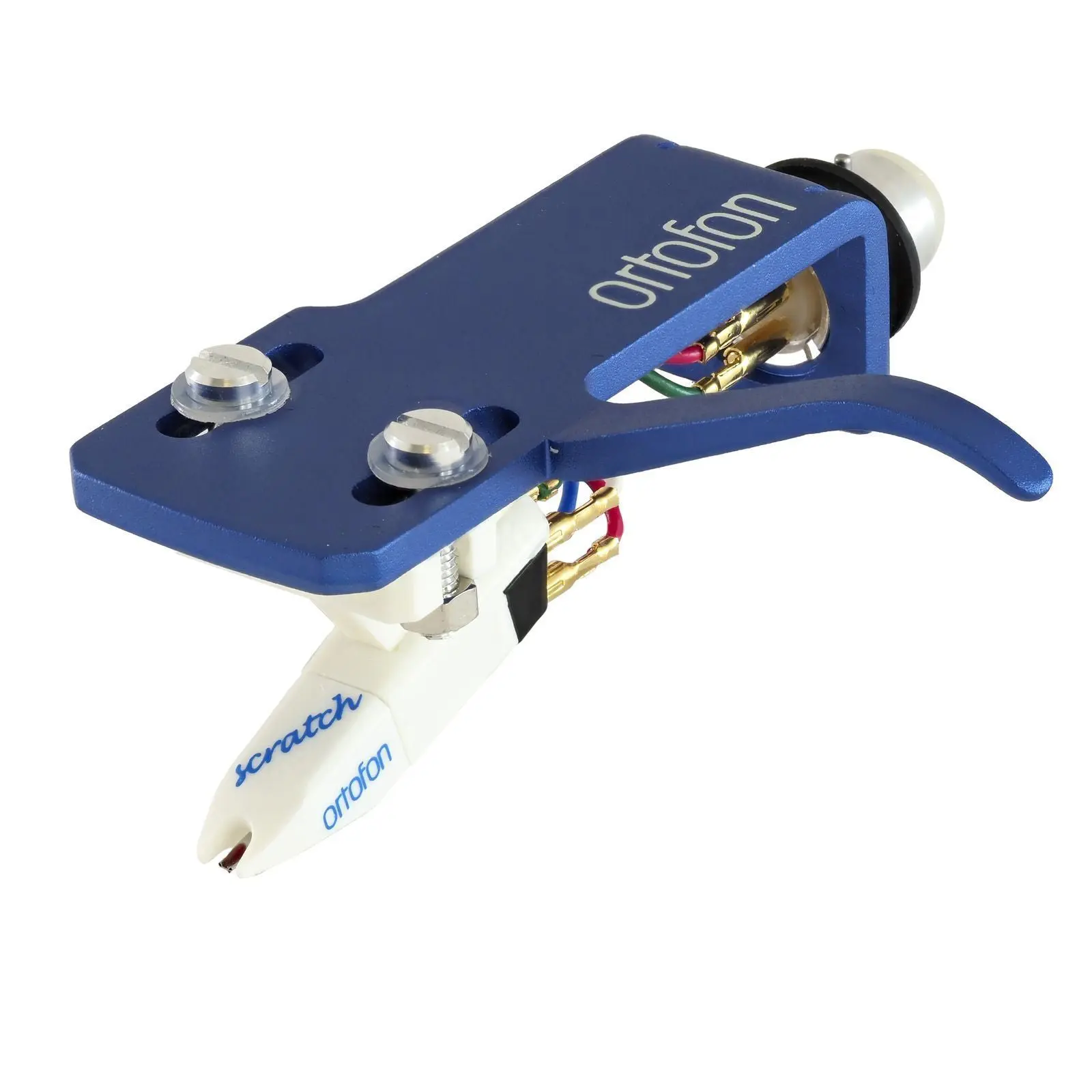 Ortofon White Scratch OM DJ Cartridge - Pre-Mounted on Blue SH-4 Headshell, Open Box Special for Djing