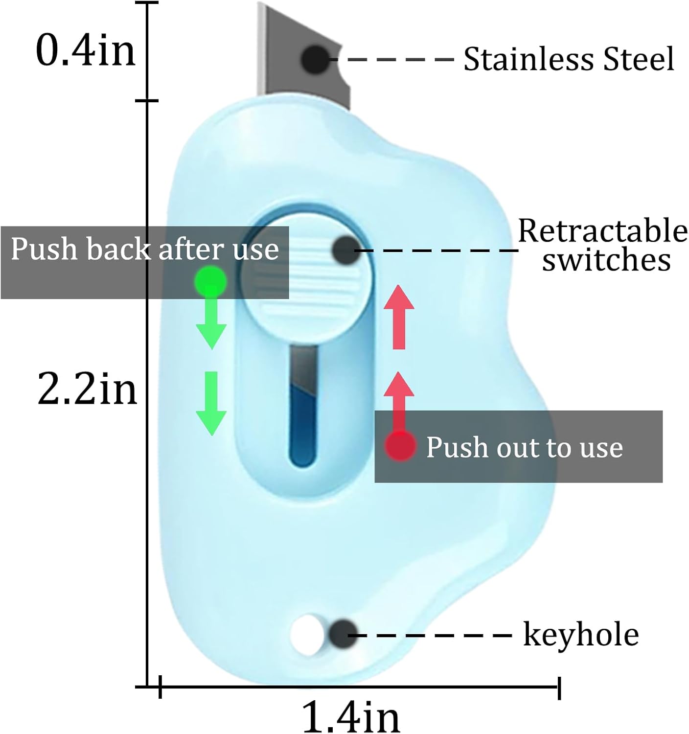 Box Cutter Retractable, 3 Pack Retractable Letter Opener, Adorable Cloud Tiny Letter Opener Envelope Slitter for Key Chain Pocket Bag Package Envelope Mail Letter Box