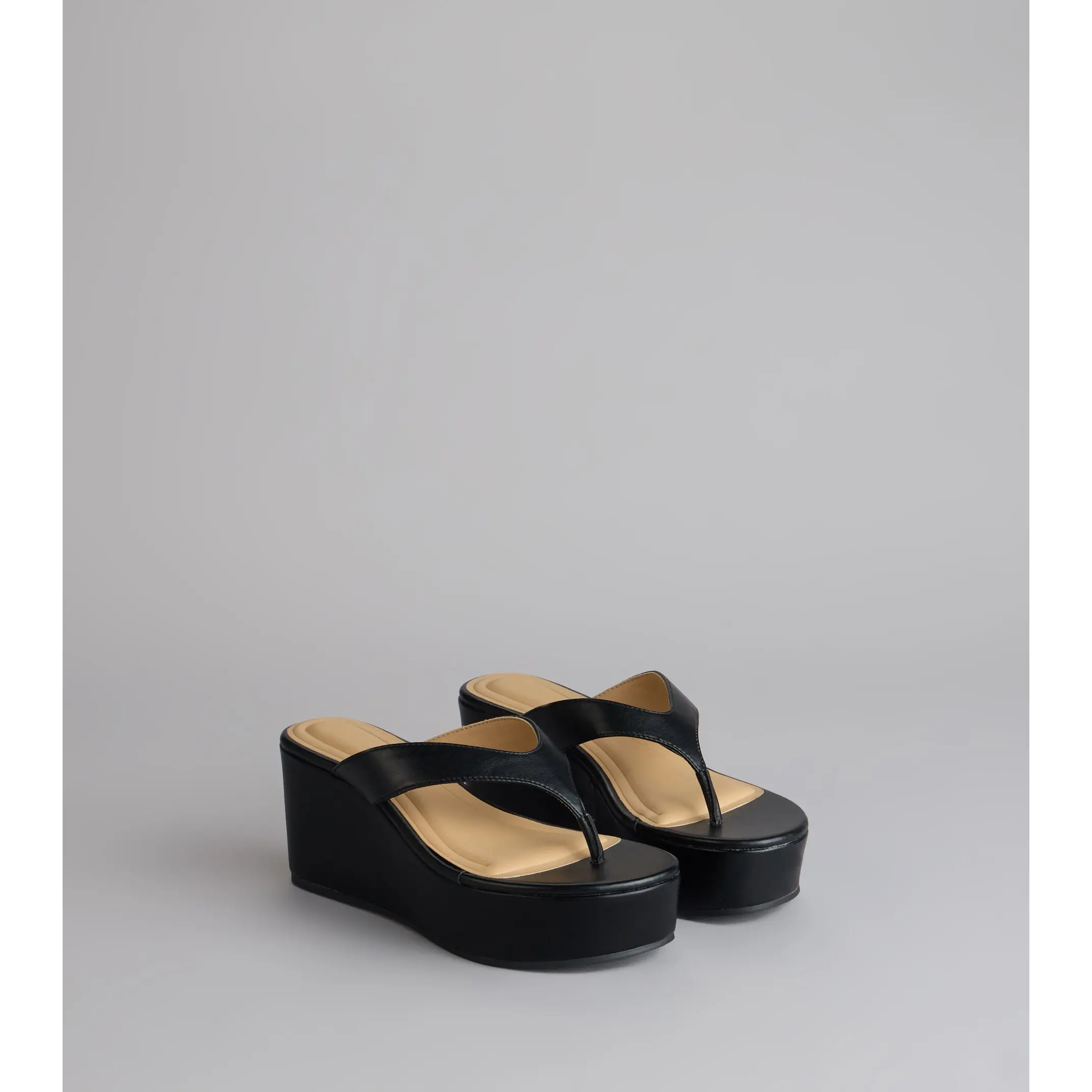 Elevated Thong Platform Wedge Sandals
