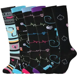 MhzyCaus 6 Pairs Compression Calf Socks Unisex Breathable Quick Dry Anti Odor Lightweight Athletic Socks for Running Hiking Gym Yoga Fitness Travel Work and Everyday Wear compression sock