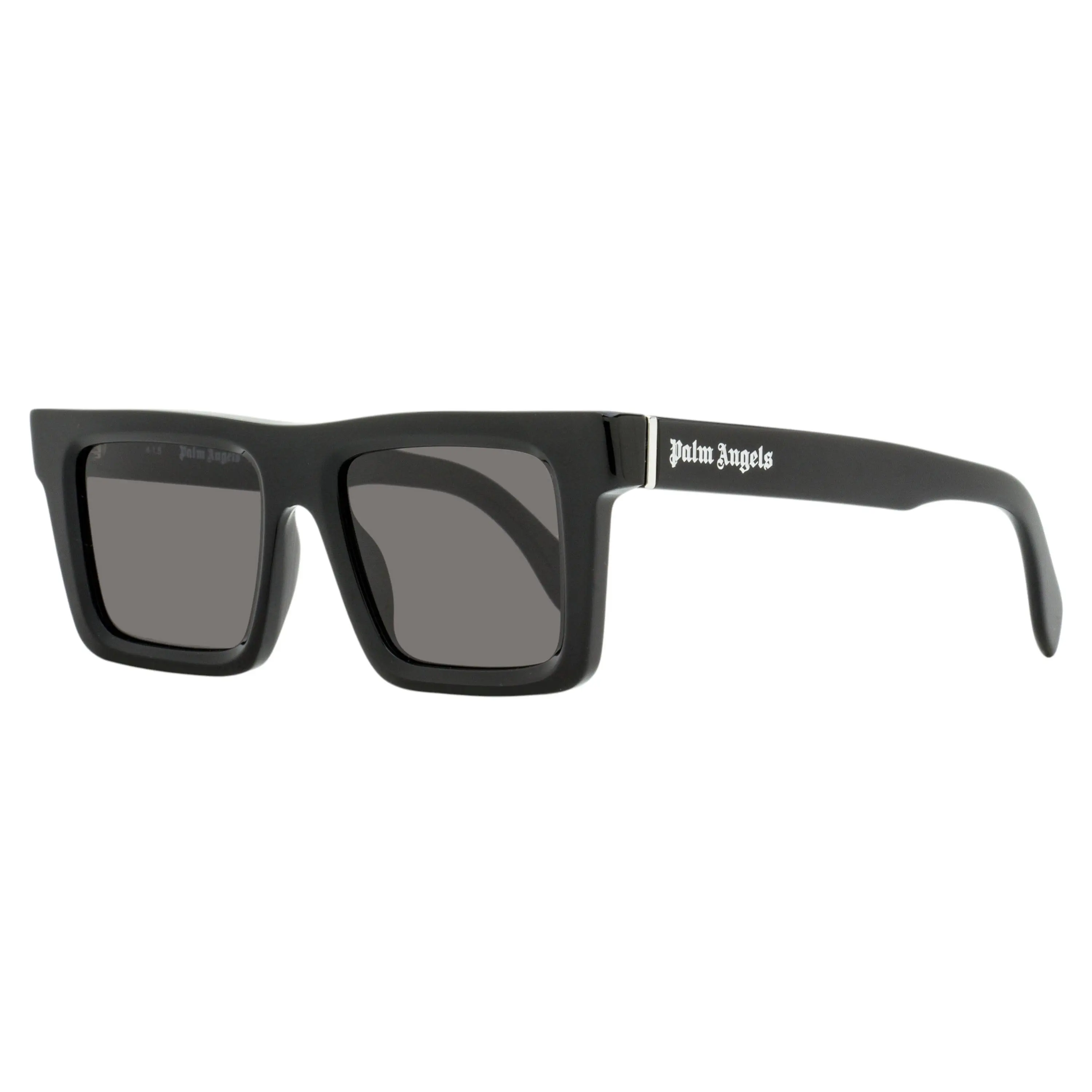 Palm Angels Napa Bold Men's Square Sunglasses in Black Acetate, Designer Streetwear with Gothic Logo - 100% UV Protection, 51mm, Bold Men's Sunglasses, 100% Uv Cover