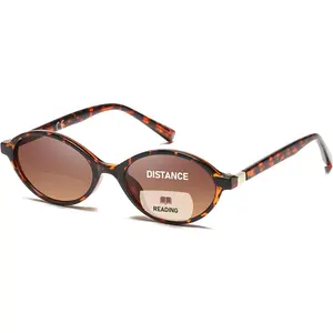 Oval Bifocal Reading Sunglasses Glasses for Women UV Protection Sun Readers Retro Fashion Frame Vintage Eyewear PT2009