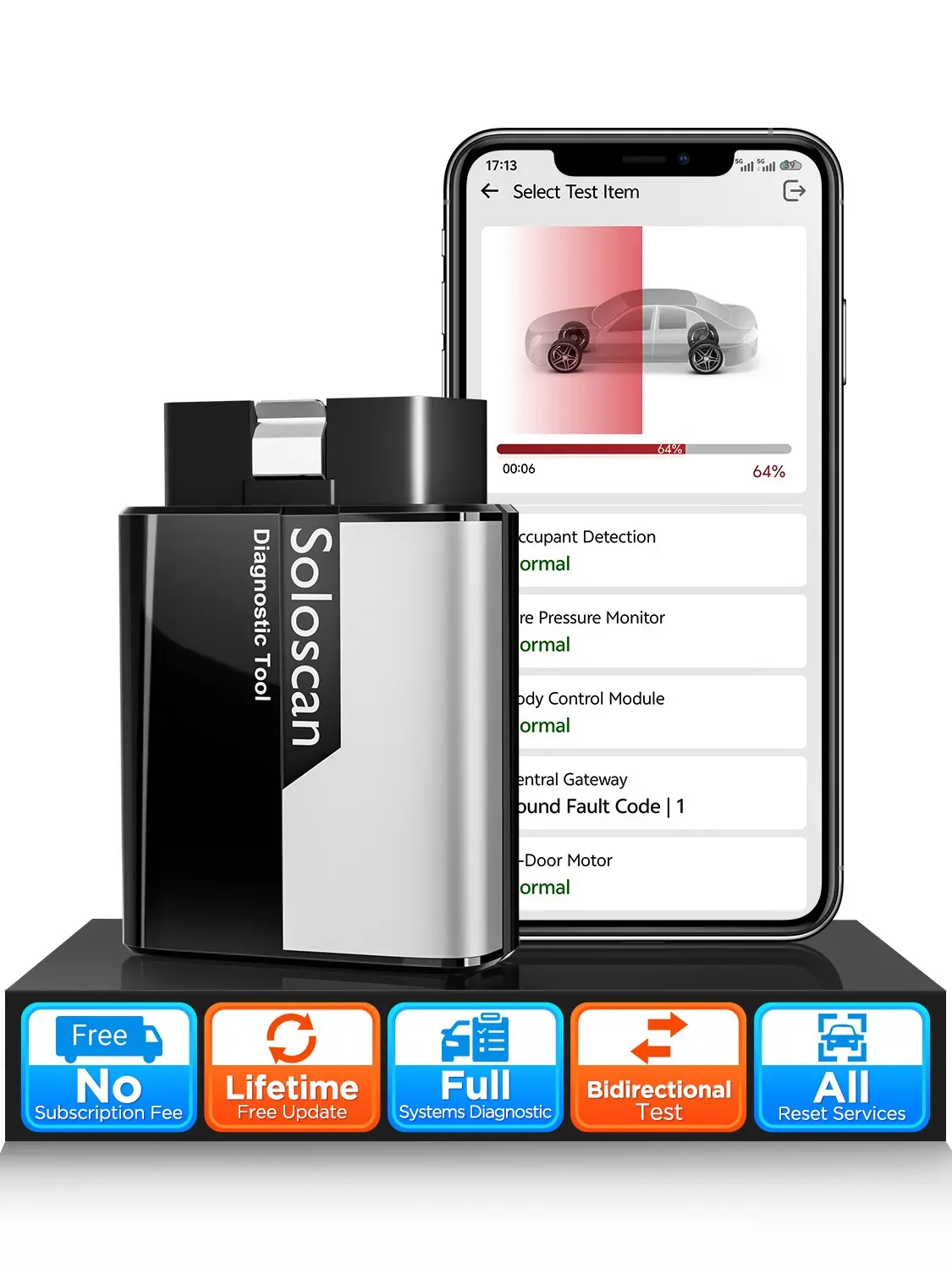 KINGBOLEN Soloscan OBD2 Scanner for Honda Acura, Lifetime Free Update, Bidirectional Test Full System Diagnostic Bluetooth Scan Tool for Android & iOS, Car Diagnostic Scanner, Automotive Diagnostic Tool