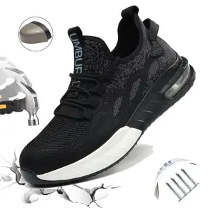 UMBUR Women's Safety Shoes with Steel Toe Cap Puncture-Resistant Kevlar Breathable Upper Lightweight Simple Design for Workwear in Four Seasons Ideal for Factory Plants Outdoor Construction