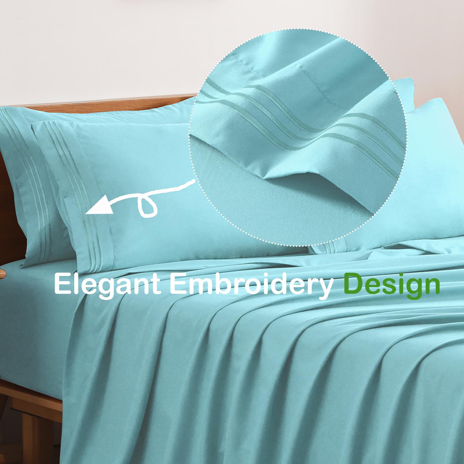 4 Piece sheet Set - Breathable & Cooling - Hotel Luxury bed sheets - Extra Soft, Deep Pockets, Easy Fit, Wrinkle Free 4 Piece sheet Set - Breathable & Cooling - Hotel Luxury bed sheets - Extra Soft, Deep Pockets, Easy Fit, Wrinkle Free