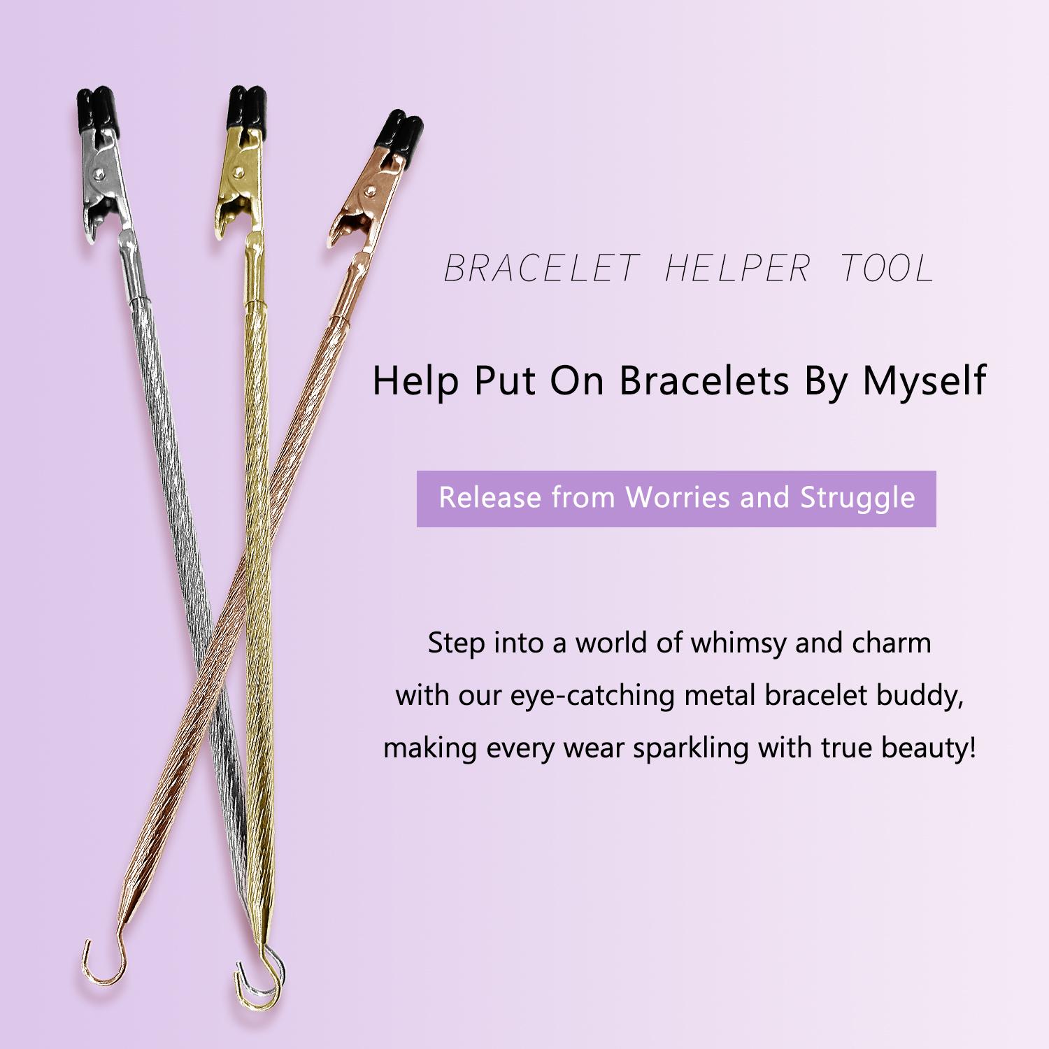 SGGUI 2 in 1 Bracelet Helper Tool for Self-Wearing Fastening Assistant Easy to Use Versatile for Various Bracelets,Quick Release Fastening Jewelry Clasp Helpers,Bracelet Assist Tool with Hook for Necklace - Clip