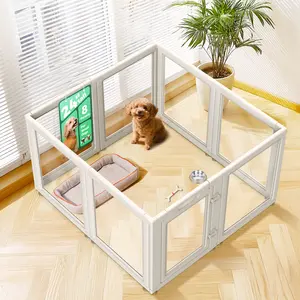 FXW AuraSpace Acrylic Indoor Dog Playpen for Puppies/Small/Medium Dogs