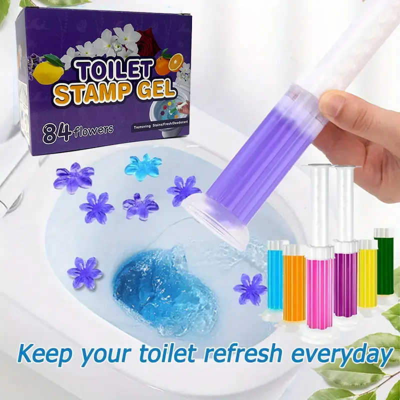 Toilet Gel Stamp 3-Pack | 6 Fresh Scents | Long-Lasting Deodorizing Bathroom Cleaner