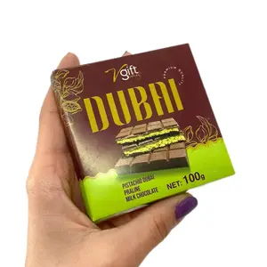 Pistachio Dubai Chocolate Bar – Crispy & Nutty Delight Praline - Dubai Chocolate - Snack, Luxury - Small - Viral, for you, delicious, Cacao, Chocolate