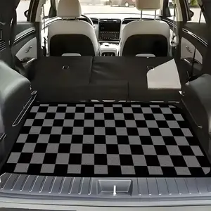 Trunk mat - Universal type, black and gray checkered pattern -Suitable for most cars, SUVs, and trucks - Integrated interior protection and outdoor floor mat - Durable fashion vehicle accessory, protective item, multi-purpose mat, car repair mat anti-slip