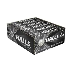 Halls Negra Extra Strong Original Classic Edition version mexicana 12 individually Sealed Packs with 9 pieces hard Mexican candy dulce macizo
