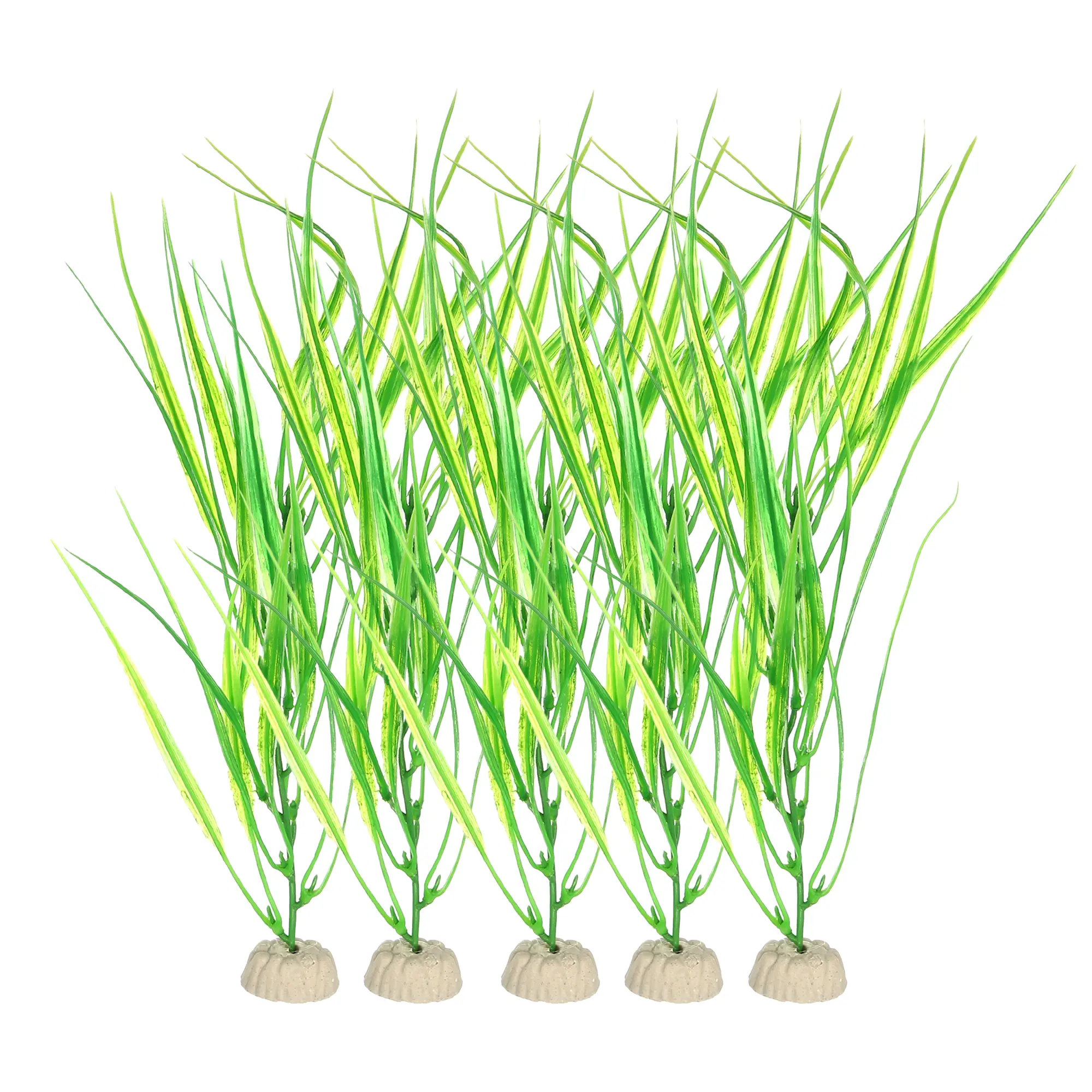 VOCOSTE 5 Pcs Fish Tank Aquarium Decorations Artificial Plants, Plastic Artificial Water Plants for Aquarium, Green, 12"
