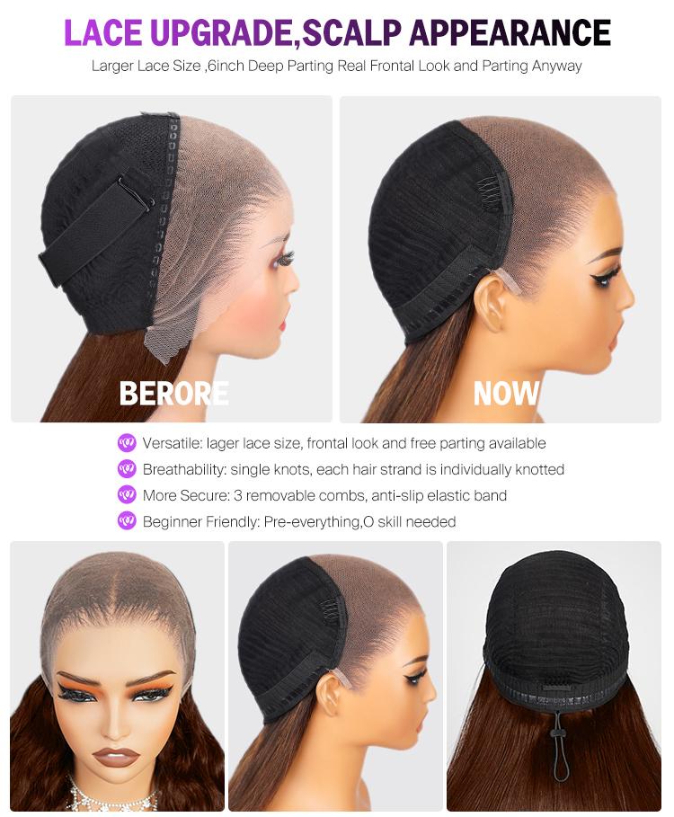 [NO.1 Seller] Megalook #4 Chocolate Brown Color Bohemian Curls 13x6 Lace Front Wig Pre-everything Glueless Wig Pre Plucked Natural Hairline