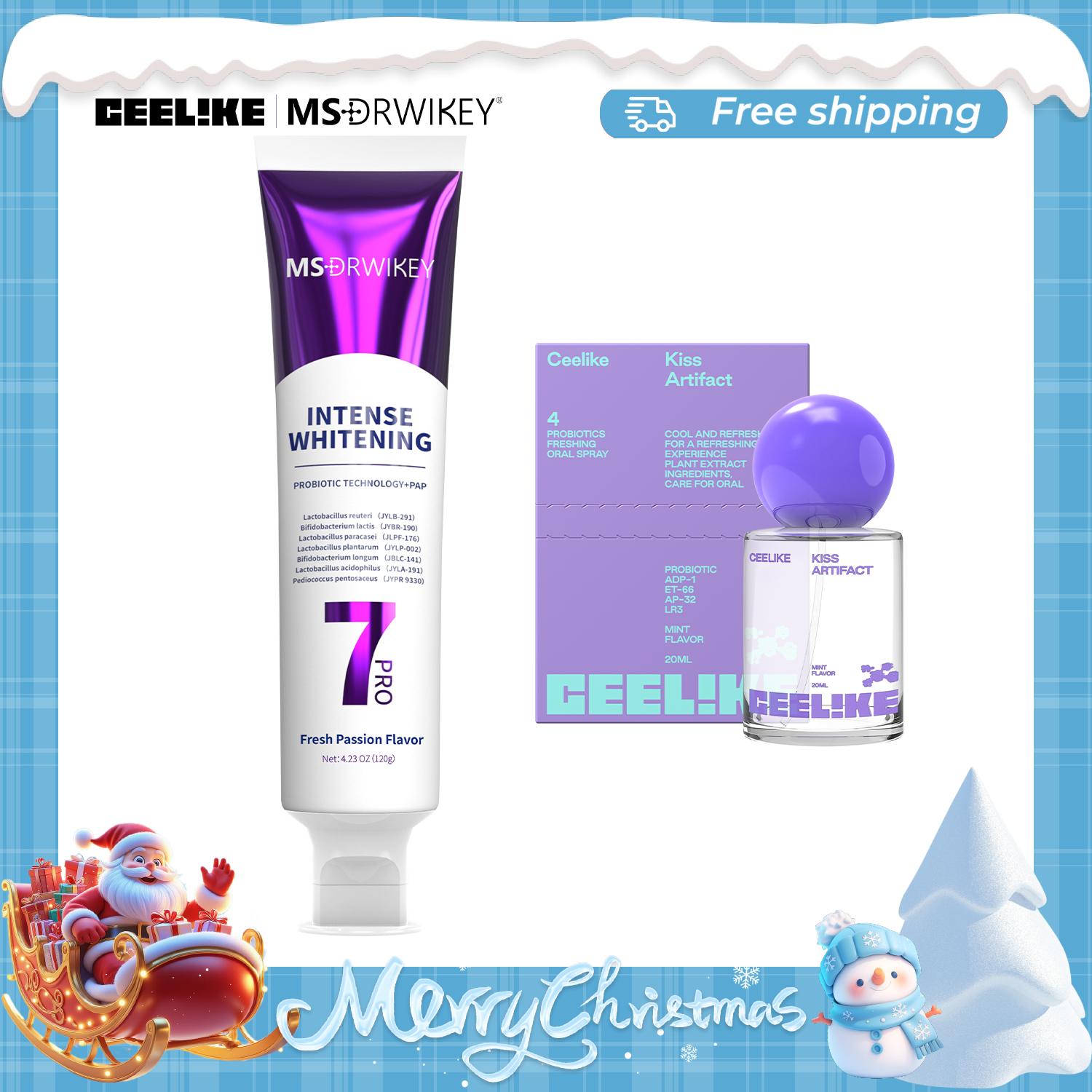 CEELIKE｜MSDRWIKEY Oral Care Set | SP-6, Hydroxyapatite & 7-Pro Toothpaste + Probiotic Spray | Enamel Repair & Fresh Breath