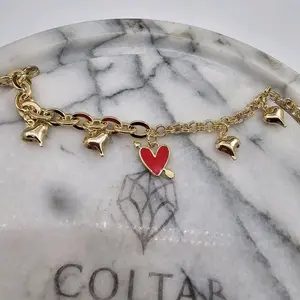(160) heart bracelet 14k Goldplated
