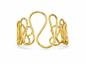 GOLDKELLERY Sculptural Wave Cuff Bracelet