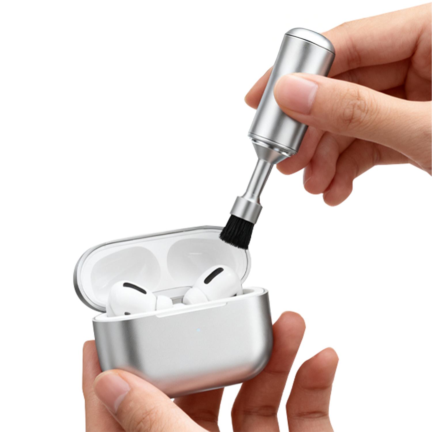 VAYWET SIM Card Tray Removal Tool with Cleaning Brush, 2 in 1 SIM Ejector Pin & Cleaning Brush Keychain EDC Portable Keychain Eject Pins Reset Needle Opener Cleaning Pen Aluminum Alloy Cleaning Tool for iPhone For Airpods Pro  Earphone Dust Removal