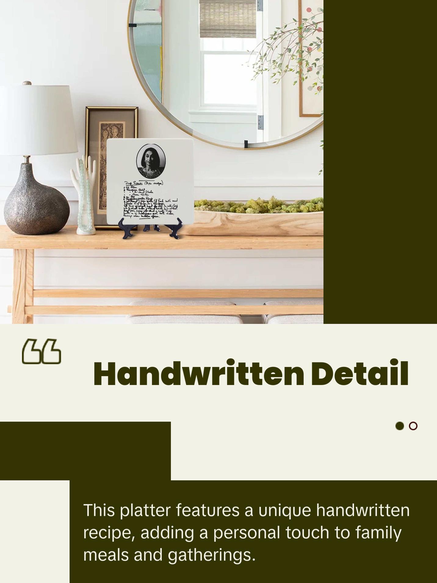 Custom Handwriting Recipe Platter, Handwritten Recipe Gift, Keepsake Family Recipe, Custom square plate, Grandma Gift, Mother's Day, Memorial gift Ceramic