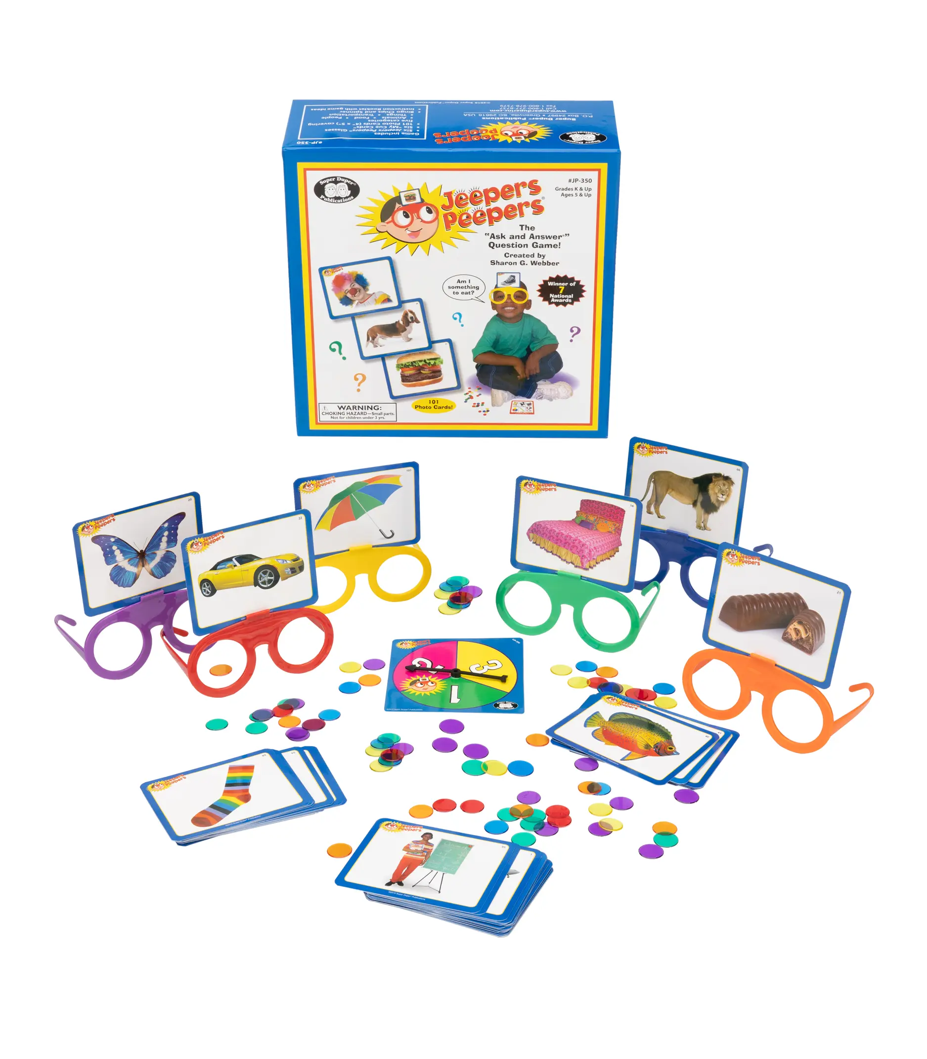 Jeepers Peepers Game for Kids Ages 4+, Fun Family & Classroom Guessing Game, Interactive Q&A Challenge, Engaging Group Play Activity for Boys & Girls
