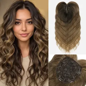 Auvzy Hair Toppers for Women with Thinning Hair, 18 Inch Natural Color Toppers Hair Pieces for Women Wispy Part Clip in Bangs 360° 3D Curly for Women