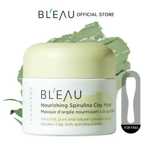 [BL'EAU Official] Nourishing Spirulina Clay Mask– Acne & Redness Relief | Glacial Mud Deep Pore Cleansing & Oil Control, Hydrating & Barrier Repair for Sensitive Skin 80g