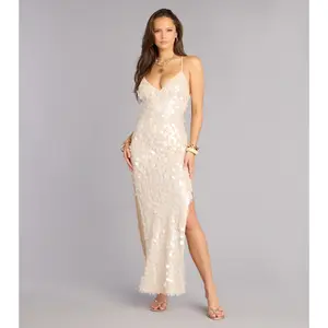 Vanna Payette Sequin Crochet Column Dress