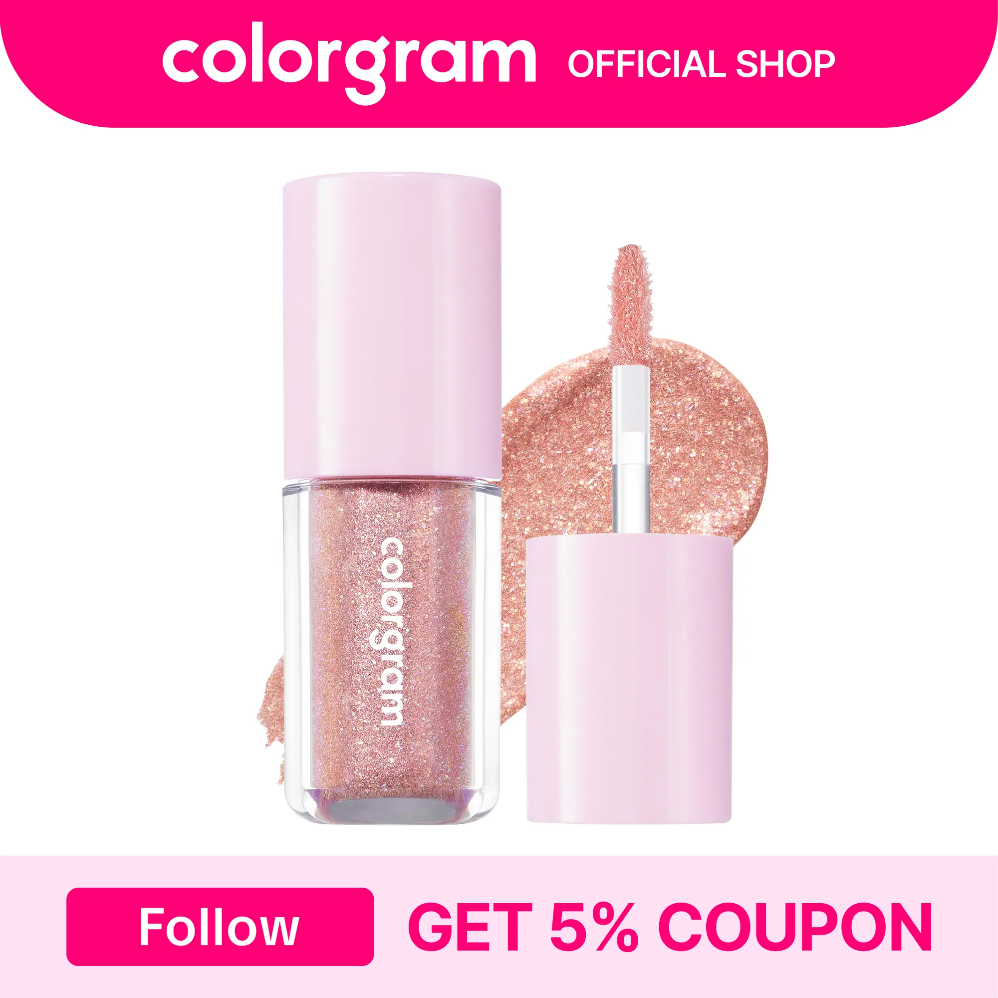 [Special Offer] Colorgram Milk Bling Shadow - 13 Spring Pink Ending, Weightless & Shining, Cruelty-Free, Long Lasting, Non-Sticky Liquid Eyeshadow I summervibes