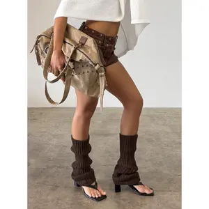 Past And Present Ribbed Socks Brown