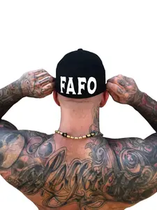 TheDriveClothing FAFO BACK STYLE FLEXFIT COTTON HAT - Premium Flexfit Cotton Fitted Cap, Structured Six-Panel, Customizable Size, Comfortable & Durable for Daily Wear