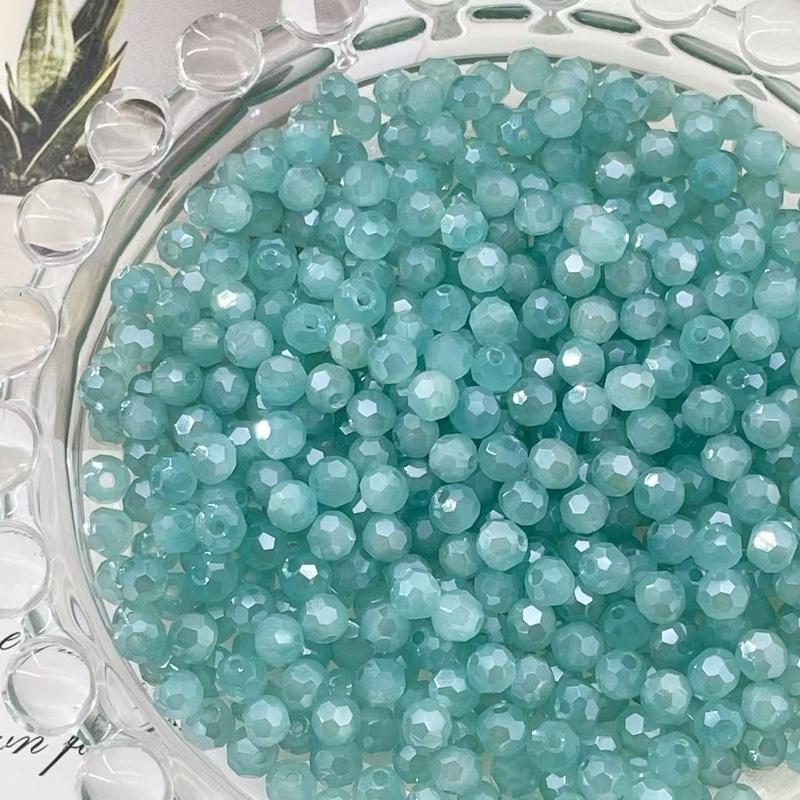 【C003】DIY 6mm   flat crystal faceted glass beads Porcelain beads bracelet kit jewelry making