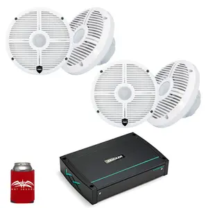 Wet Sounds - Two Pairs Of RECON 6-XWW White 6.5" Speakers And A Kicker KXMA400.4 Marine Amplifier